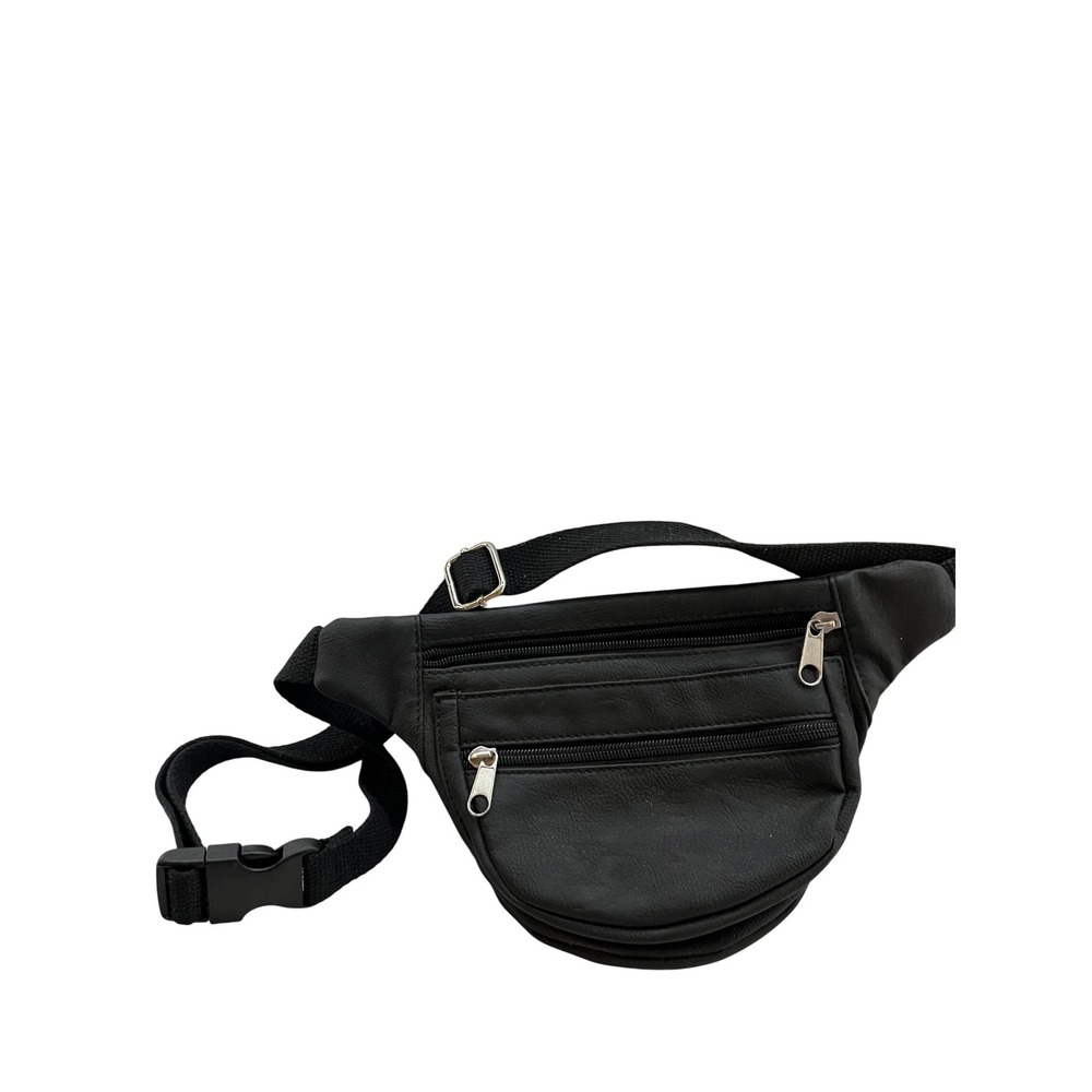 Unbranded Fanny Pack Waist Bag Unisex OS Black Good‎ Faux Leather NB163138